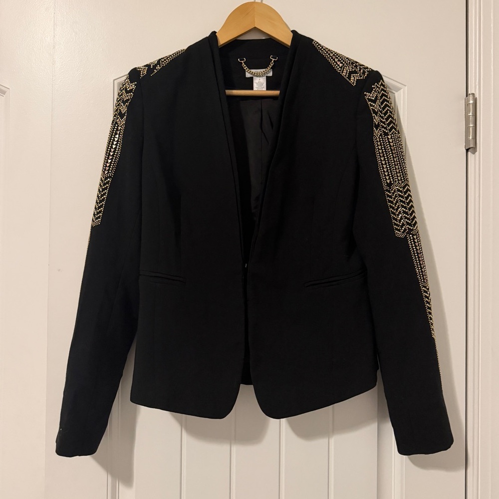 Cache Black Blazer with Gold Detailing Vintage
